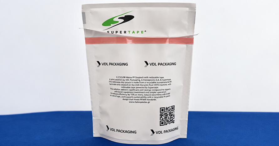 Supertape présente une bande adhésive double face pour emballages flexibles refermables